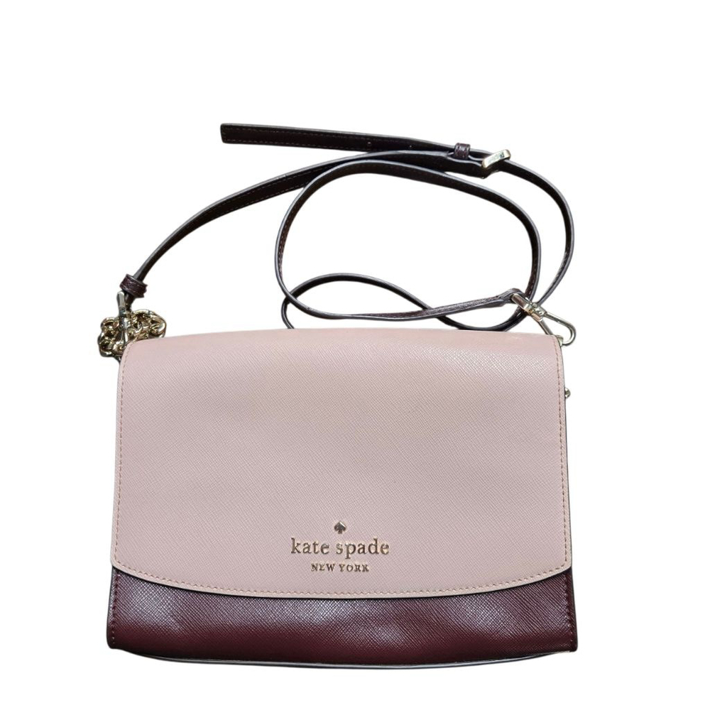 Kate Spade Staci Crossbody Bag Leather Purse Pink Plum Medium Sized Clean